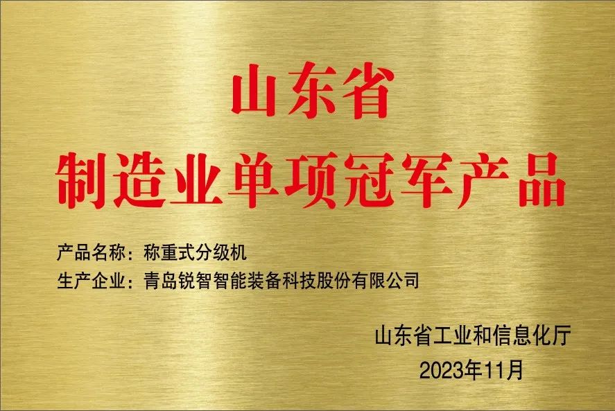 喜報(bào)！銳智智能獲評山東省制造業(yè)單項(xiàng)冠軍企業(yè)
